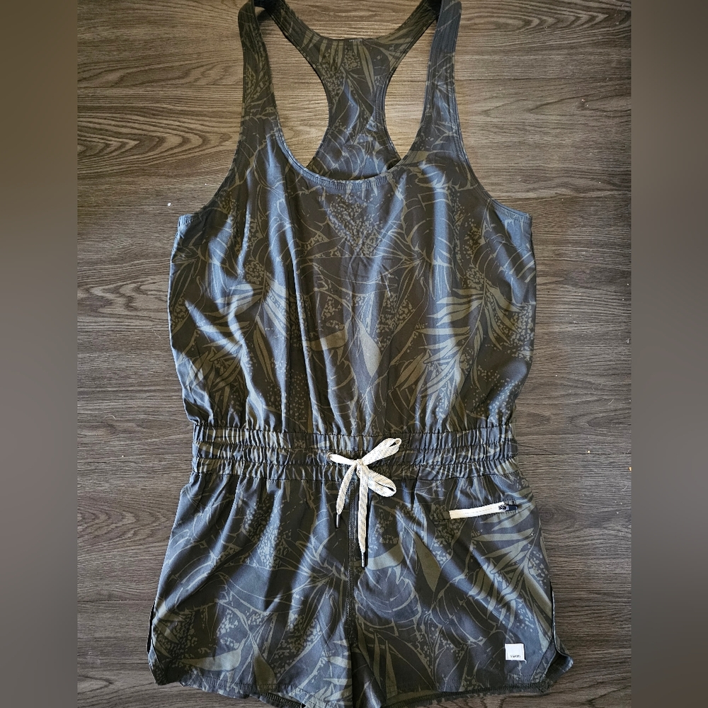 Vuori Olive Green Patterned Jumpsuit